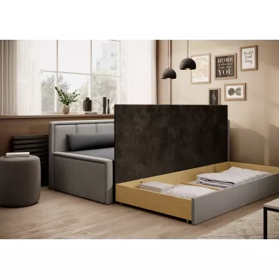 Rozkladacia váľanda s úložným priestorom 75x200 SLORA - tmavo šedá / svetlo šedá, pravé prevedenie