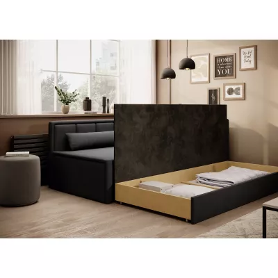 Rozkladacia váľanda s úložným priestorom 75x200 SLORA - tmavo šedá / čierna, pravé prevedenie