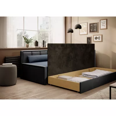Rozkladacia váľanda s úložným priestorom 75x200 SLORA - modrá / šedá, pravé prevedenie