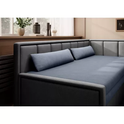 Rozkladacia váľanda s úložným priestorom 75x200 SLORA - modrá / šedá, pravé prevedenie