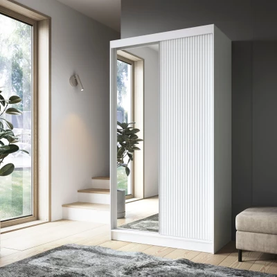Zrkadlová skriňa s posuvnými dverami 120 cm SELIORA - biela