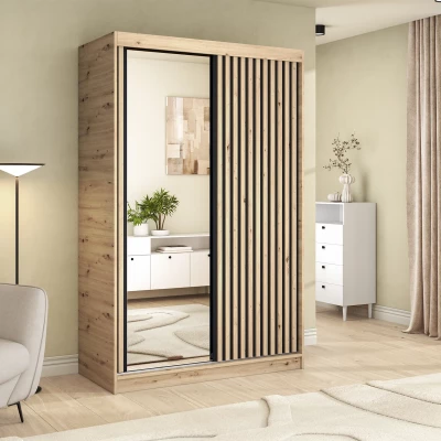 Šatníková skriňa s posuvnými dverami 120 cm ZORIANA - dub artisan