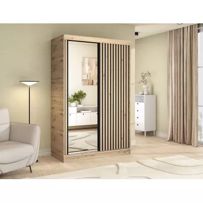 Šatníková skriňa s posuvnými dverami 120 cm ZORIANA - dub artisan