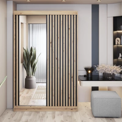 Šatníková skriňa s posuvnými dverami 120 cm ZORIANA - dub artisan