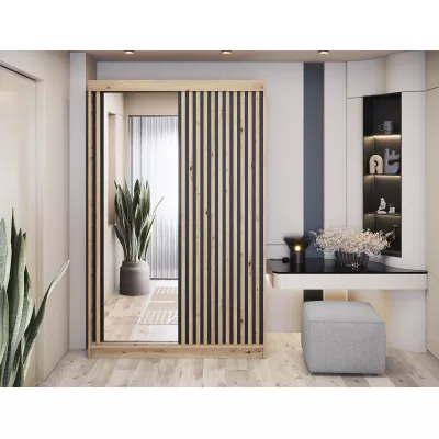 Šatníková skriňa s posuvnými dverami 120 cm ZORIANA - dub artisan