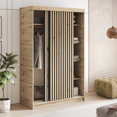 Šatníková skriňa s posuvnými dverami 120 cm ZORIANA - dub artisan