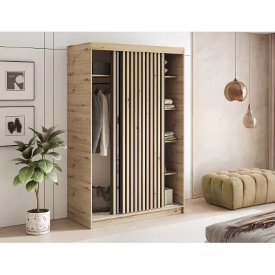 Šatníková skriňa s posuvnými dverami 120 cm ZORIANA - dub artisan