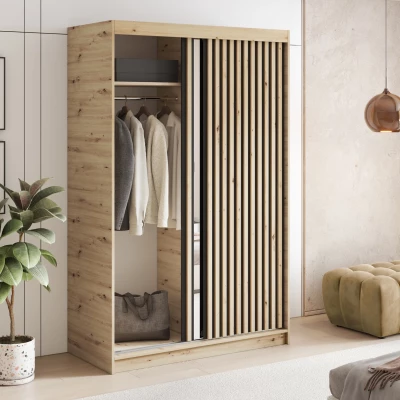 Šatníková skriňa s posuvnými dverami 120 cm ZORIANA - dub artisan