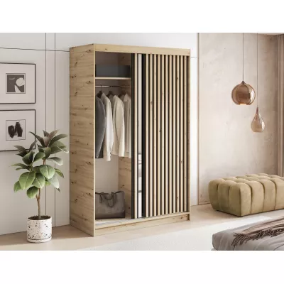 Šatníková skriňa s posuvnými dverami 120 cm ZORIANA - dub artisan