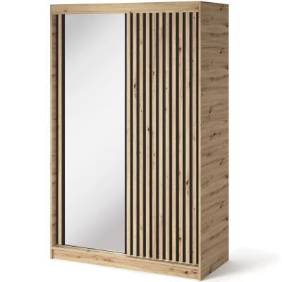 Šatníková skriňa s posuvnými dverami 120 cm ZORIANA - dub artisan