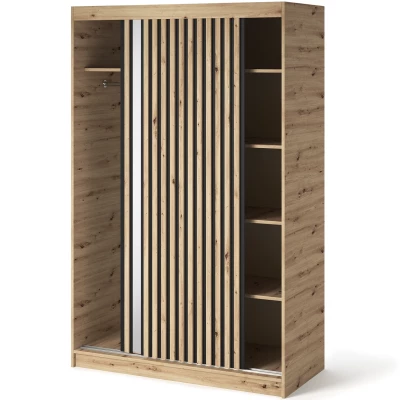 Šatníková skriňa s posuvnými dverami 120 cm ZORIANA - dub artisan