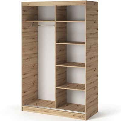 Šatníková skriňa s posuvnými dverami 120 cm ZORIANA - dub artisan