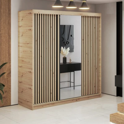 Šatníková skriňa s posuvnými dverami 180 cm ZORIANA - dub artisan