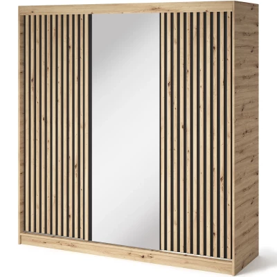Šatníková skriňa s posuvnými dverami 180 cm ZORIANA - dub artisan