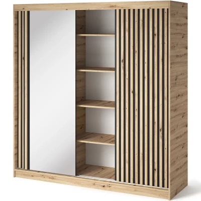 Šatníková skriňa s posuvnými dverami 180 cm ZORIANA - dub artisan