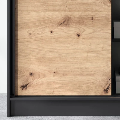 Šatníková skriňa s posuvnými dverami 120 cm OLIVIERA - čierna / dub artisan