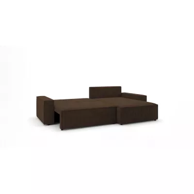 Rozkladacia sedacia súprava s úložným priestorom OMARIS - čokoládová, pravý roh
