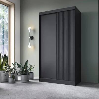 Šatníková skriňa s posuvnými dverami 120 cm CALYPTRA - čierna
