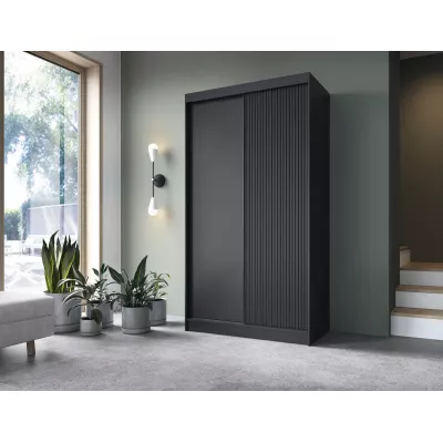 Šatníková skriňa s posuvnými dverami 120 cm CALYPTRA - čierna