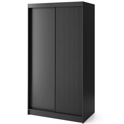 Šatníková skriňa s posuvnými dverami 120 cm CALYPTRA - čierna