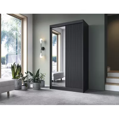 Zrkadlová skriňa s posuvnými dverami 120 cm CALYPTRA - čierna