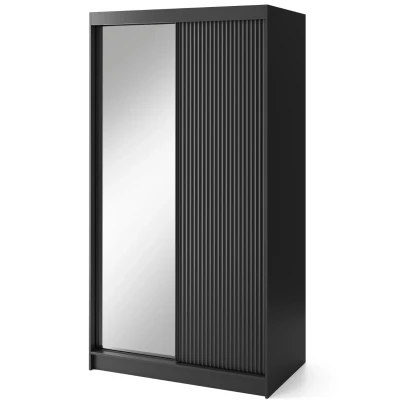Zrkadlová skriňa s posuvnými dverami 120 cm CALYPTRA - čierna