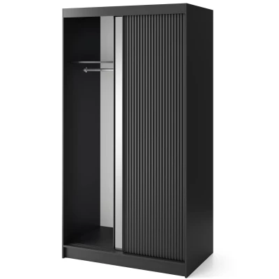 Zrkadlová skriňa s posuvnými dverami 120 cm CALYPTRA - čierna