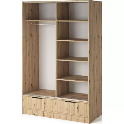 Zrkadlová šatníková skriňa 120 cm HELIORA - dub artisan