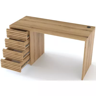 Písací stôl so šuplíkmi MALACHAI - dub artisan