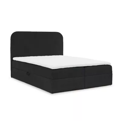 Manželská kontinentálna posteľ 180x220 GADALUPA - čierna + topper