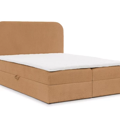 Manželská kontinentálna posteľ 180x220 GADALUPA - svetlo hnedá + topper