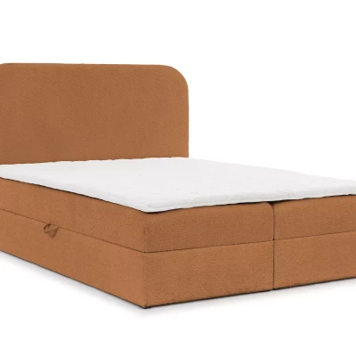 Manželská kontinentálna posteľ 160x220 GADALUPA - hnedá + topper