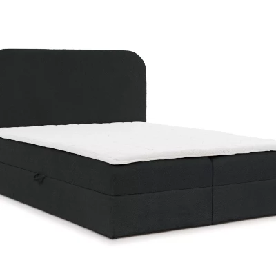 Jednolôžková kontinentálna posteľ 120x220 GADALUPA - čierna + topper