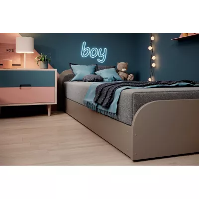 Detská posteľ 80x190 SNUGORIA 2 - šedá / ľavé prevedenie