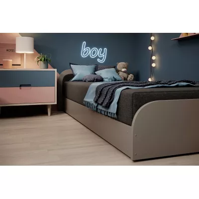 Detská posteľ 80x190 SNUGORIA 2 - tmavo šedá / ľavé prevedenie