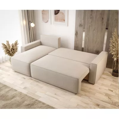 Rozkladacia sedacia súprava s úložným priestorom SOFTA - zelená, ľavý roh