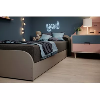Detská posteľ 80x190 SNUGORIA 2 - tmavo šedá / pravé prevedenie