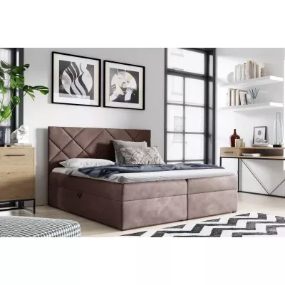 Čalúnené jednolôžko DINO - 120x220, hnedá 2 + topper ZADARMO