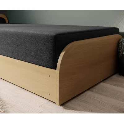 Detská posteľ 80x190 SNUGORIA - čierna / ľavé prevedenie