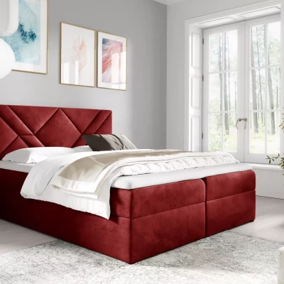 Boxspringová posteľ ASKOT - 120x220, červená + topper ZADARMO