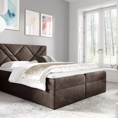 Boxspringová posteľ ASKOT - 120x220, hnedá + topper ZADARMO