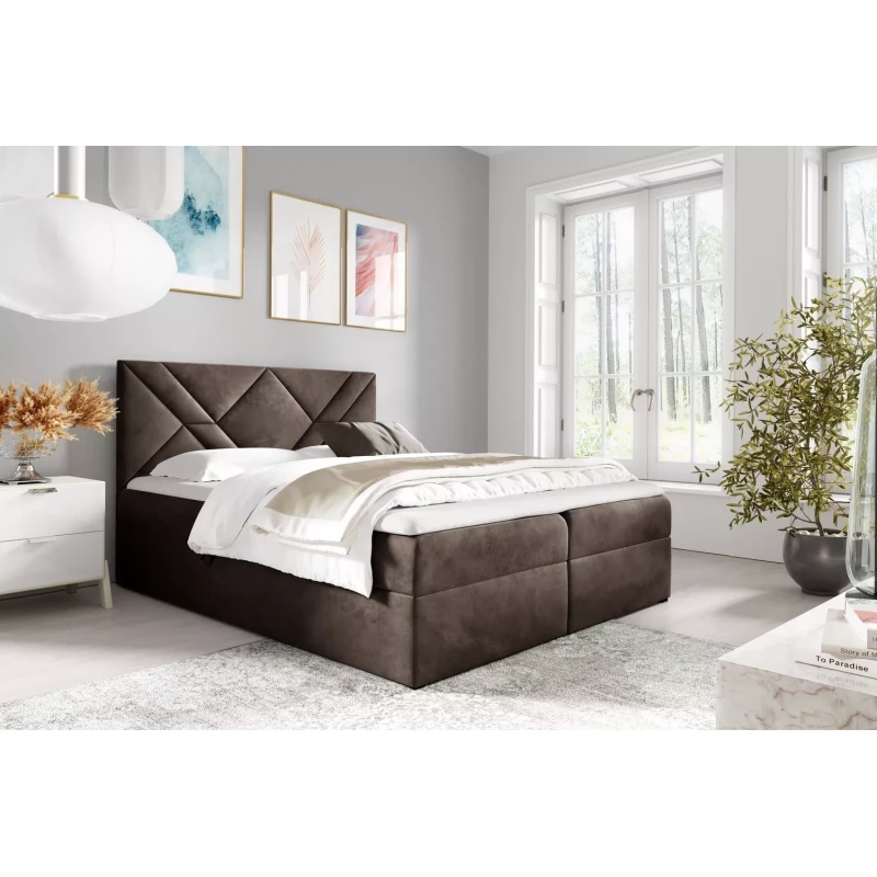 Boxspringová posteľ ASKOT - 120x220, hnedá + topper ZADARMO