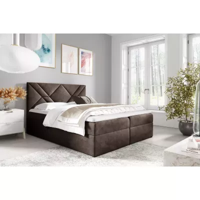Boxspringová posteľ ASKOT - 120x220, hnedá + topper ZADARMO