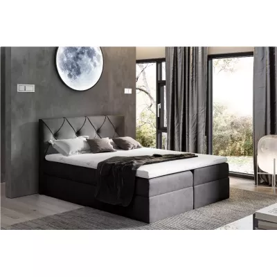 Elegantná kontinentálna posteľ 200x220 CARMEN - čierna + topper ZADARMO