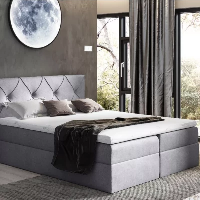 Elegantná kontinentálna posteľ 200x220 CARMEN - šedá + topper ZADARMO