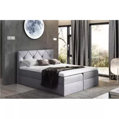 Elegantná kontinentálna posteľ 200x220 CARMEN - šedá + topper ZADARMO