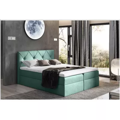 Elegantná kontinentálna posteľ 200x220 CARMEN - zelená + topper ZADARMO