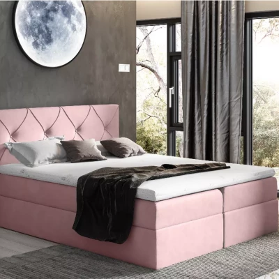 Elegantná kontinentálna posteľ 180x220 CARMEN - ružová 2 + topper ZADARMO