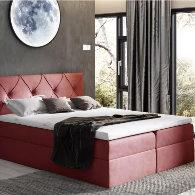 Elegantná kontinentálna posteľ 180x220 CARMEN - červená + topper ZADARMO