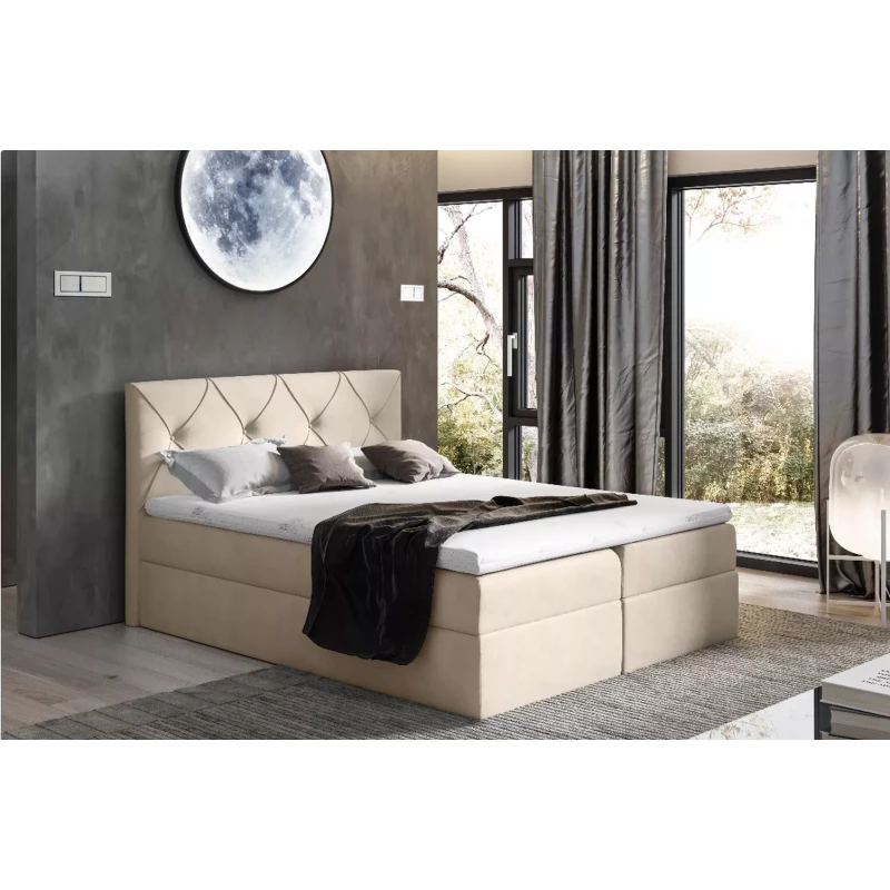 Elegantná kontinentálna posteľ 180x220 CARMEN - béžová + topper ZADARMO